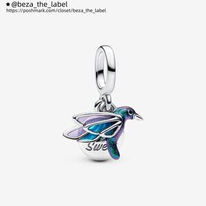 Pandora Hummingbird Double Dangle Charm